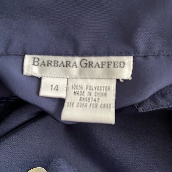 Barbara Graffeo Button Front Short Sleeve Navy size 14. - Picture 4 of 5